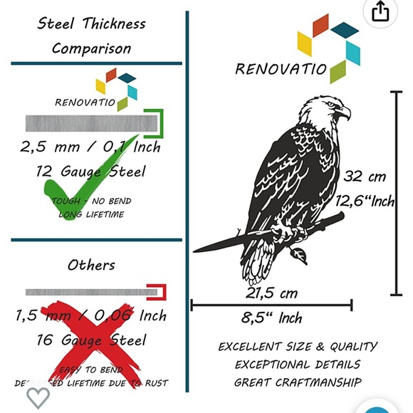 renovatio Metal Bald Eagle - Picture 4 of 4